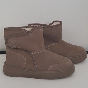 BNQ Ankle Snow Boots Faux Fur Lining Keep Warm size 41.5 = 10 US Tan Color Bra